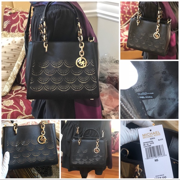 NWT Michael Kors Sofia perforated handbag&wallet - Picture 2 of 8